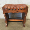 Antique Arts and Crafts Woven Leather Top Stool