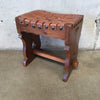 Antique Arts and Crafts Woven Leather Top Stool