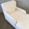 Mid Century Chaise Lounge In Boucle on Casters