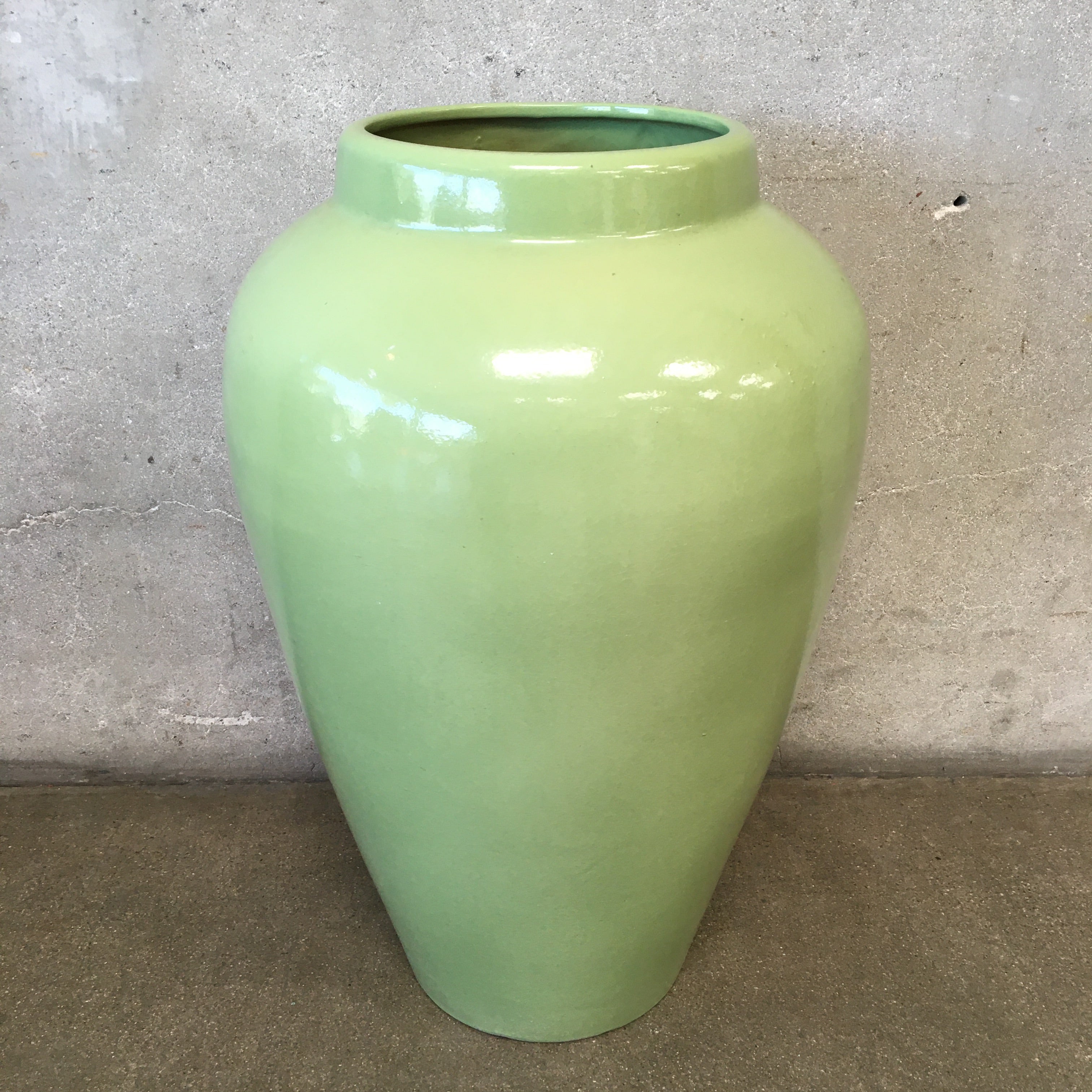 Vintage Large Floor Pottery Vase Marked 