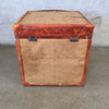 Leather And Burlap Storage Trunk