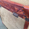 Leather And Burlap Storage Trunk
