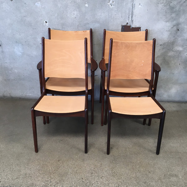 Johannes Andersen Set Of Four Solid Rosewood Chairs
