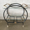 Mid Century Bar Cart With Two Glass Shelves