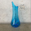 Mid Century Modern Mid Size Blue Glass Vase