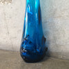 MCM Tall Blue Glass Vase