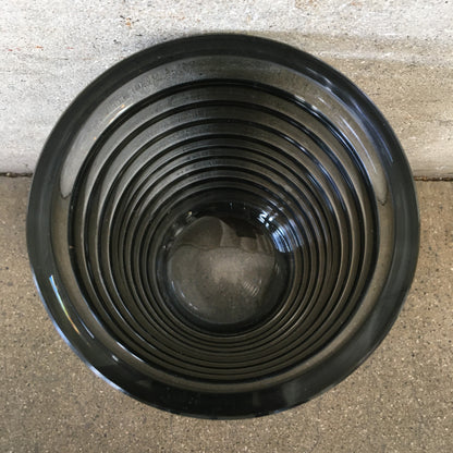 Mid Century Modern Gray Ribbed Vase