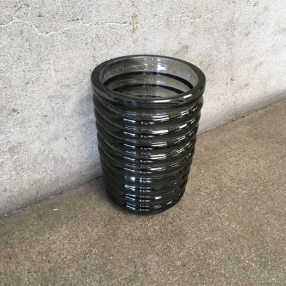 Mid Century Modern Gray Ribbed Vase