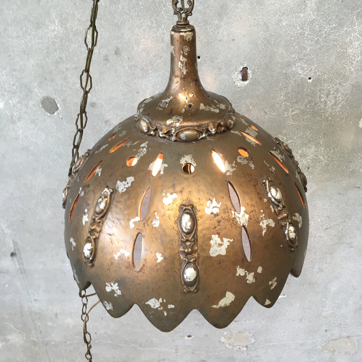 Funky Gold And Silver Hanging Lamp