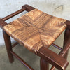 Small Wood Stool With Rattan Top