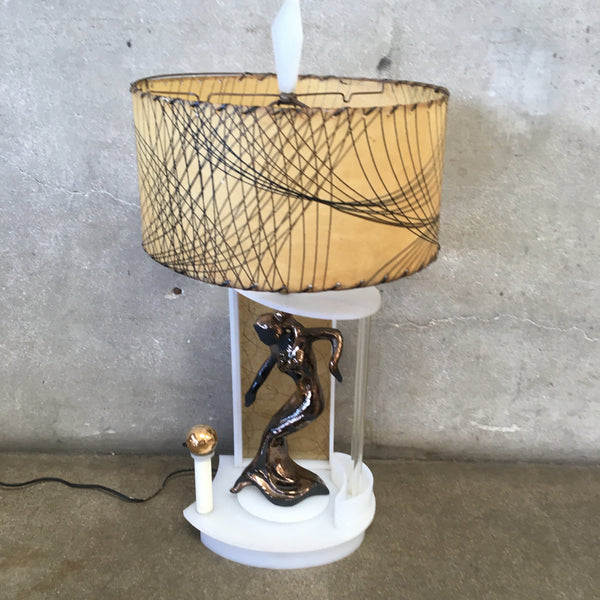 Moss Meg 1950's Lucite Lamp with Rotating Figures - Original / Working