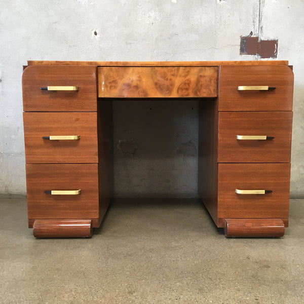 Restored Burlwood Top Desk / Vanity From The Scholle Furniture Co.