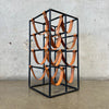 Vintage Iron & Leather 8 Bottle Wine Rack Designed By Arthur Umanoff
