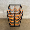 Vintage Iron & Leather 8 Bottle Wine Rack Designed By Arthur Umanoff
