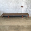 Mid Century Brown Slat Bench