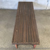 Mid Century Brown Slat Bench
