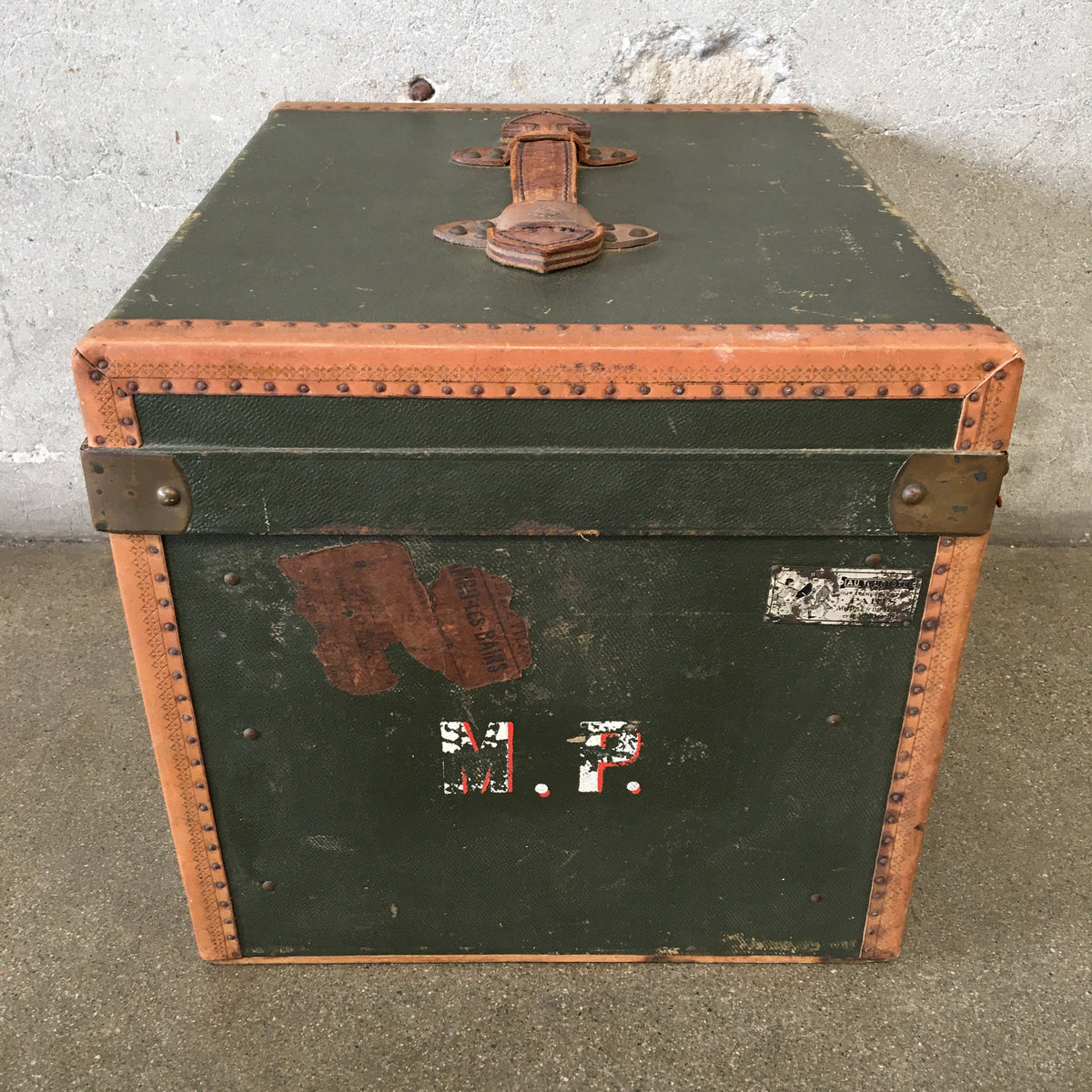 Vintage Trunk Made In France For Au-Touriste Paris