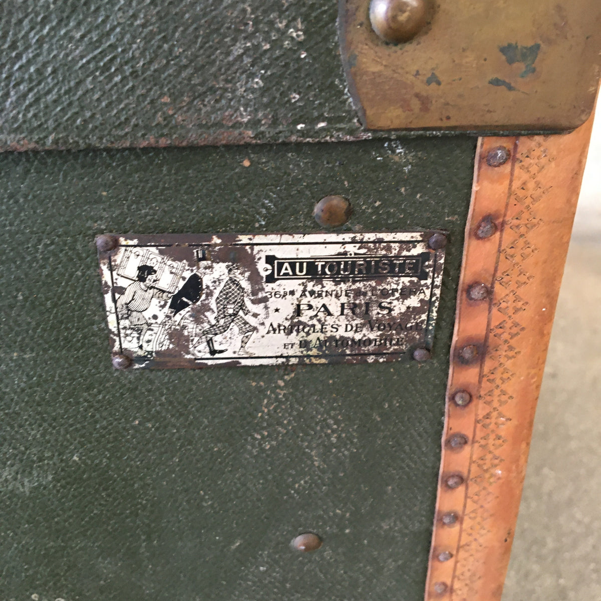 Vintage Trunk Made In France For Au-Touriste Paris