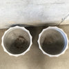 Pair of Scalloped Concrete Planter Pots
