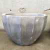 Pair of Scalloped Concrete Planter Pots