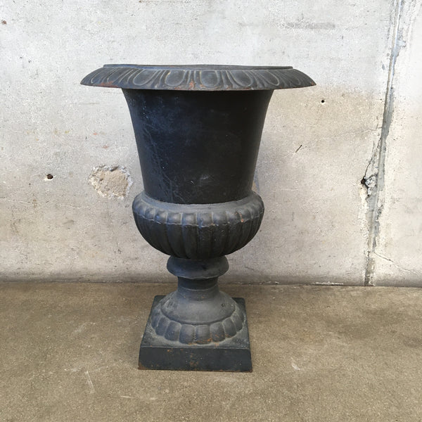 Vintage Black Iron Urn