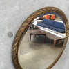 Wood Carved Round Beveled Mirror