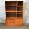 Vintage Teak Bookshelf With Bottom Storage Cabinet Made In Denmark By Domino