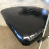 Mid Century Lucie & Black Patent Leather Vinyl Barrel Chair