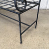 Minimalist Black Wrought Iron Patio Bench With Sun Design