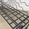 Minimalist Black Wrought Iron Patio Bench With Sun Design