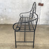 Minimalist Black Wrought Iron Patio Bench With Sun Design