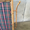 Vintage Bamboo & Fabric Fireplace Screen