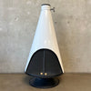 Vintage Mid Century Modern Bright White Majestic Conical Fireplace