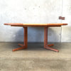 Mid Century Round Teak Dining Table w/1 Leave