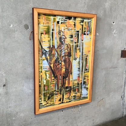 Mid Century Oil On Canvas Painting