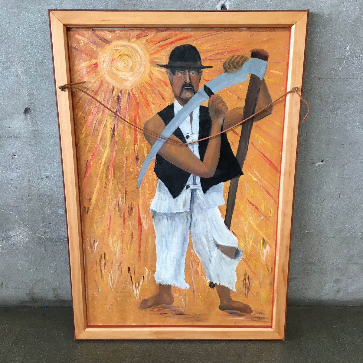 Mid Century Oil On Canvas Painting