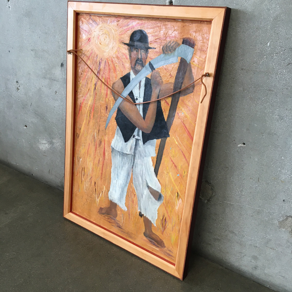 Mid Century Oil On Canvas Painting
