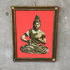 Vintage Batik Buddha On Orange Background