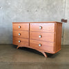 1950's Solid Oak Six Drawer Dresser By Ronney And Sons