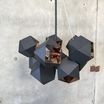 Welles Central Chandelier by Gabriel Scott Blackened Steel & Copper