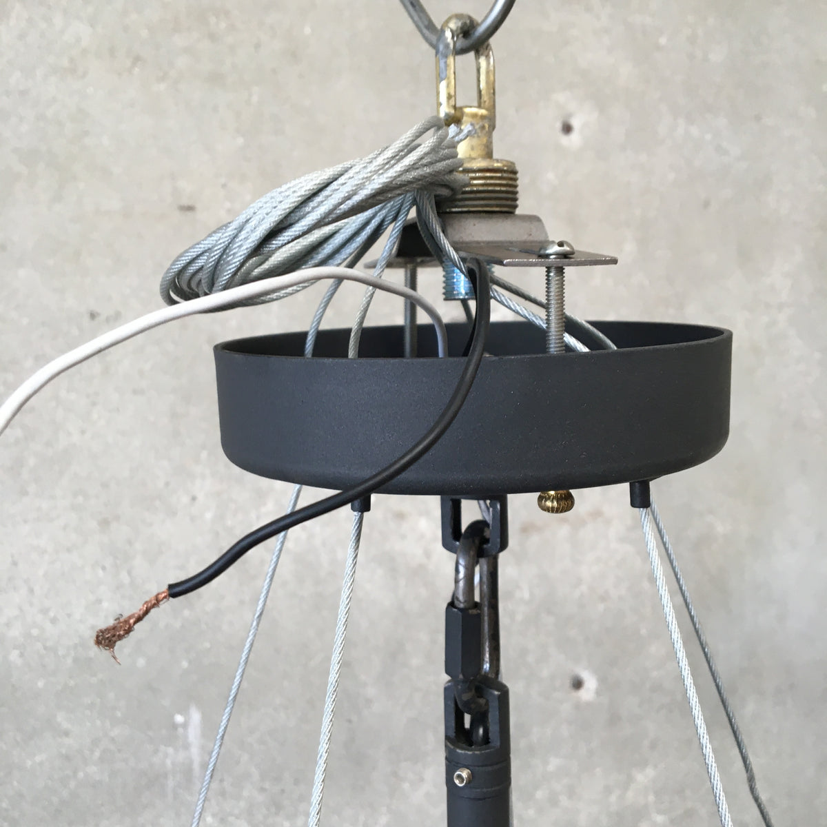Welles Central Chandelier by Gabriel Scott Blackened Steel & Copper