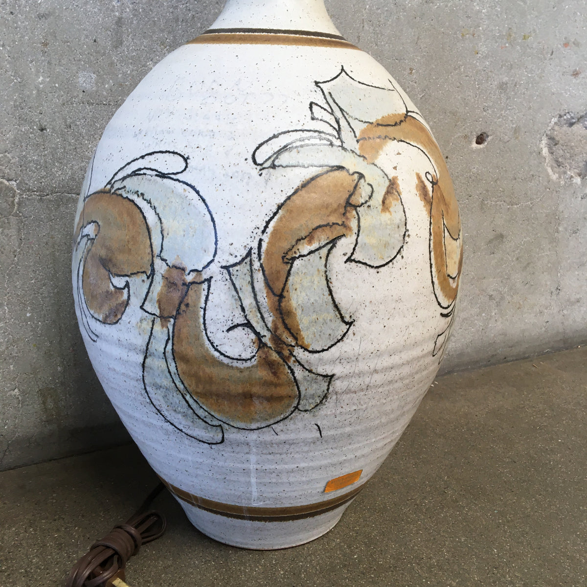 1970's Hand Thrown Ceramic Pottery Lamp By Wishon Harrel