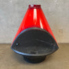 Vintage Mid Century Modern Red Porcelain Enamel Malm Fireplace