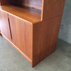 Vintage Two Tier Danish Hutch With Glass Doors