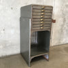 Vintage Industrial Metal Two Piece Cabinet