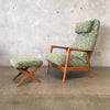 Mid Century Recliner And Ottoman By Dux of Sweden