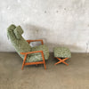 Mid Century Recliner And Ottoman By Dux of Sweden