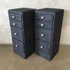 Black Painted Nightstands With Gold Handles