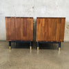 Pair of Soho Acacia Wood Side Tables/Nightstands