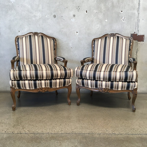Pair of Designer Striped Chairs